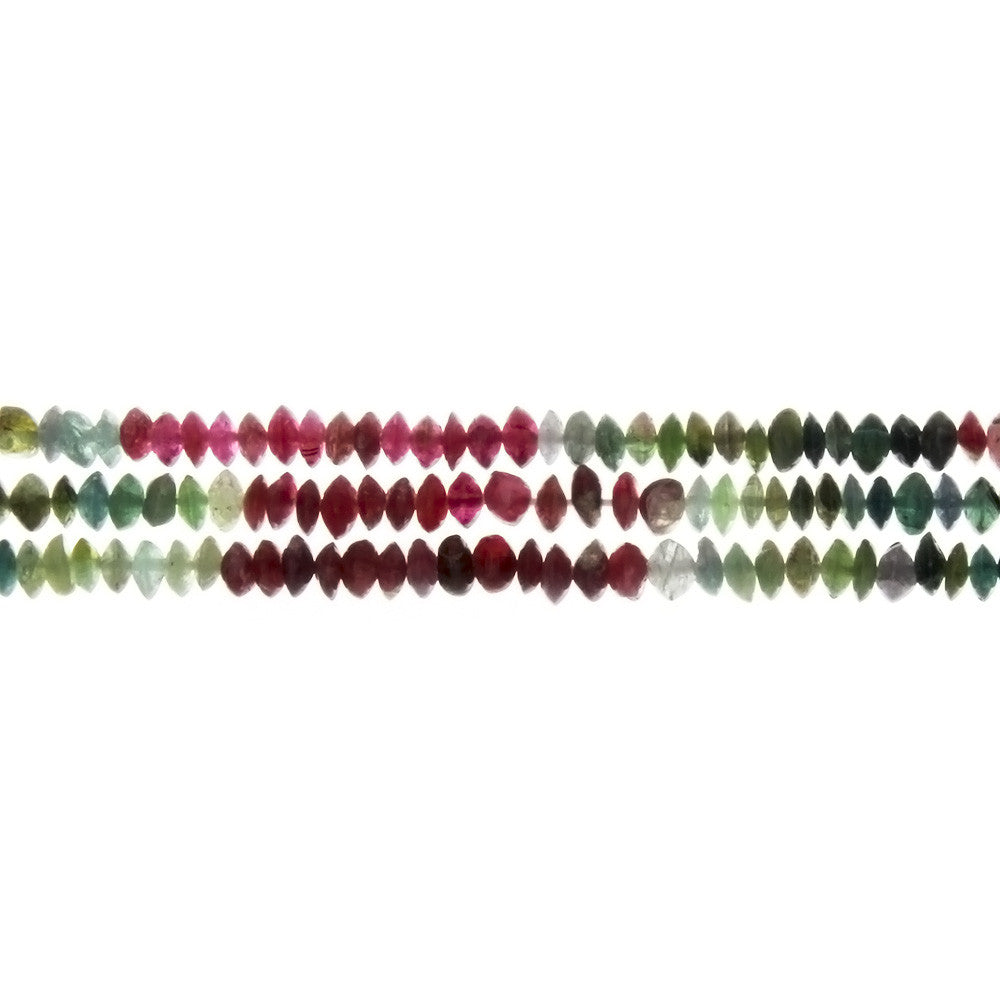 TOURMALINE WATERMELON SAUCER 2 X 4 MM STRAND