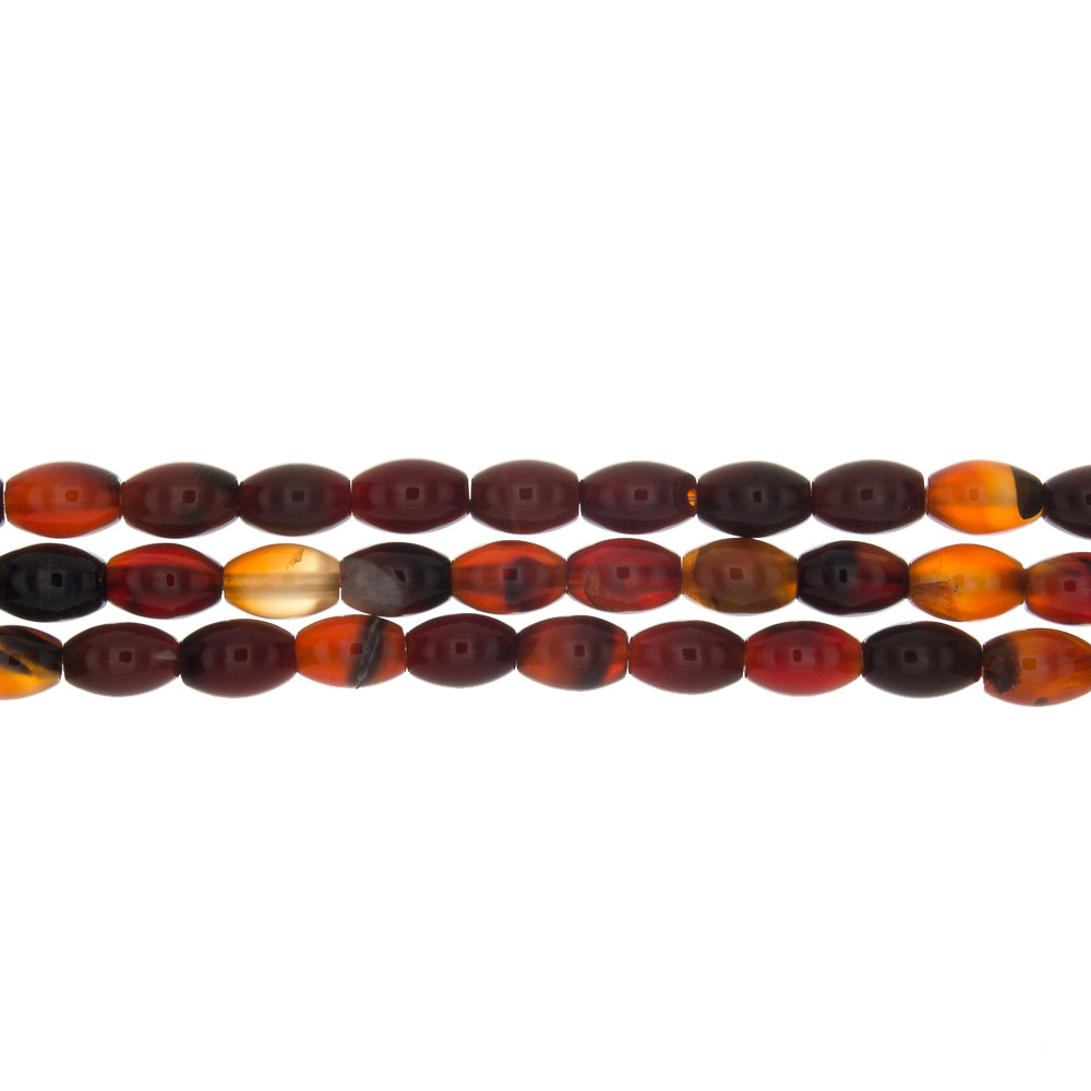 CARNELIAN RICE 8 MM X 12MM STRAND