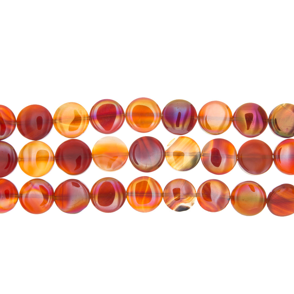 CARNELIAN COIN AURA 16 MM STRAND