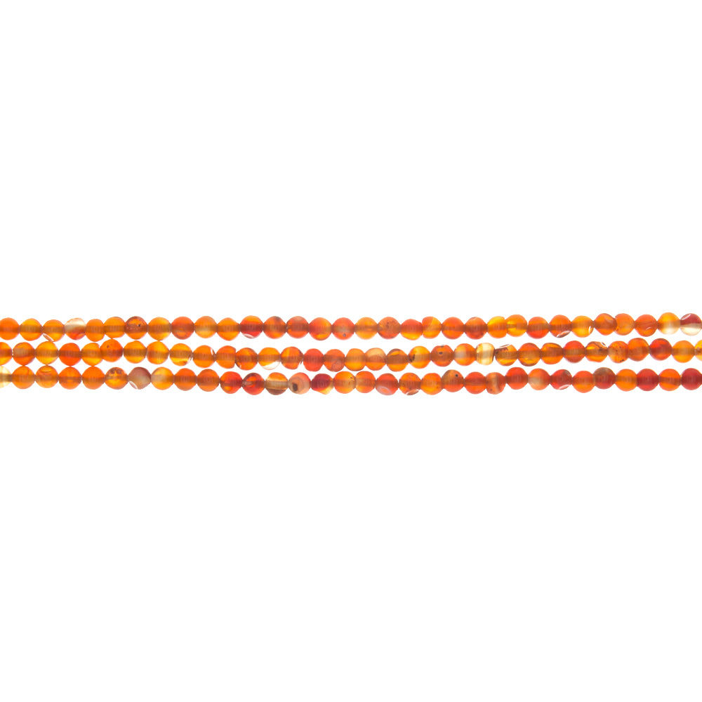 CARNELIAN ROUND 4 MM STRAND