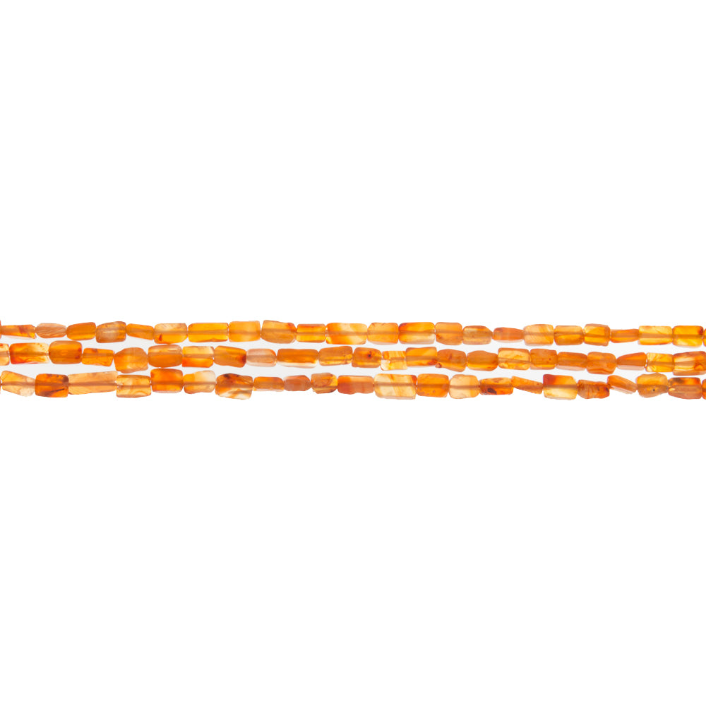 CARNELIAN RECTANGULAR 4MM X 6.5 MM STRAND