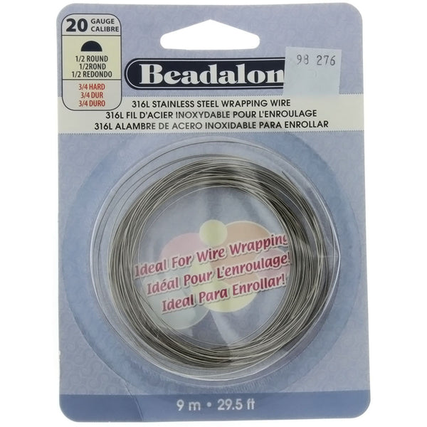 47-910-20 Beadalon Surgical Stainless Steel Wire, 20ga, Square