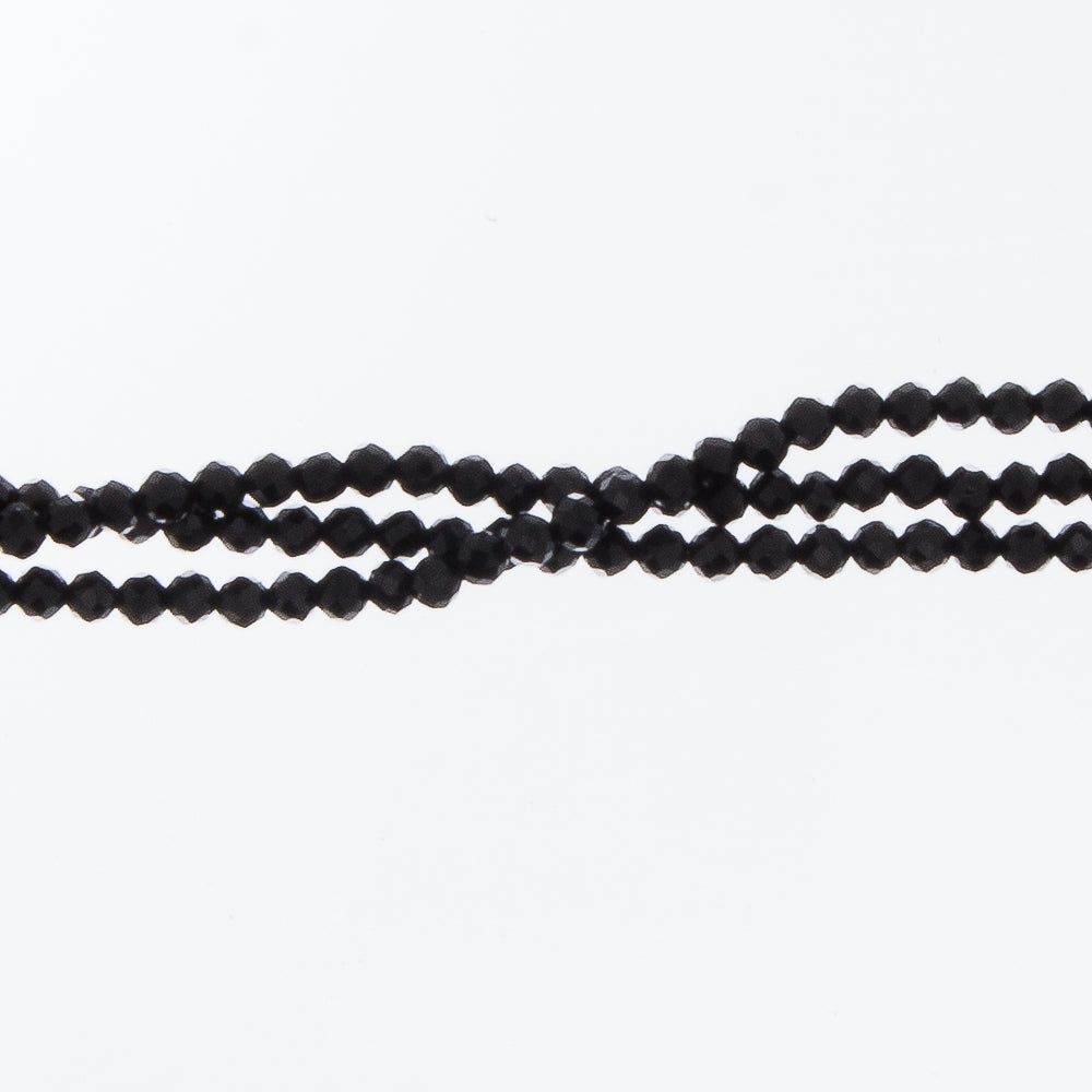 BLACK SPINEL 2MM FACETED ROUND