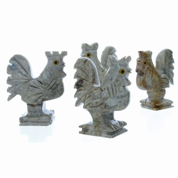 ANIMAL ROOSTER SOAPSTONE CARVING (3)