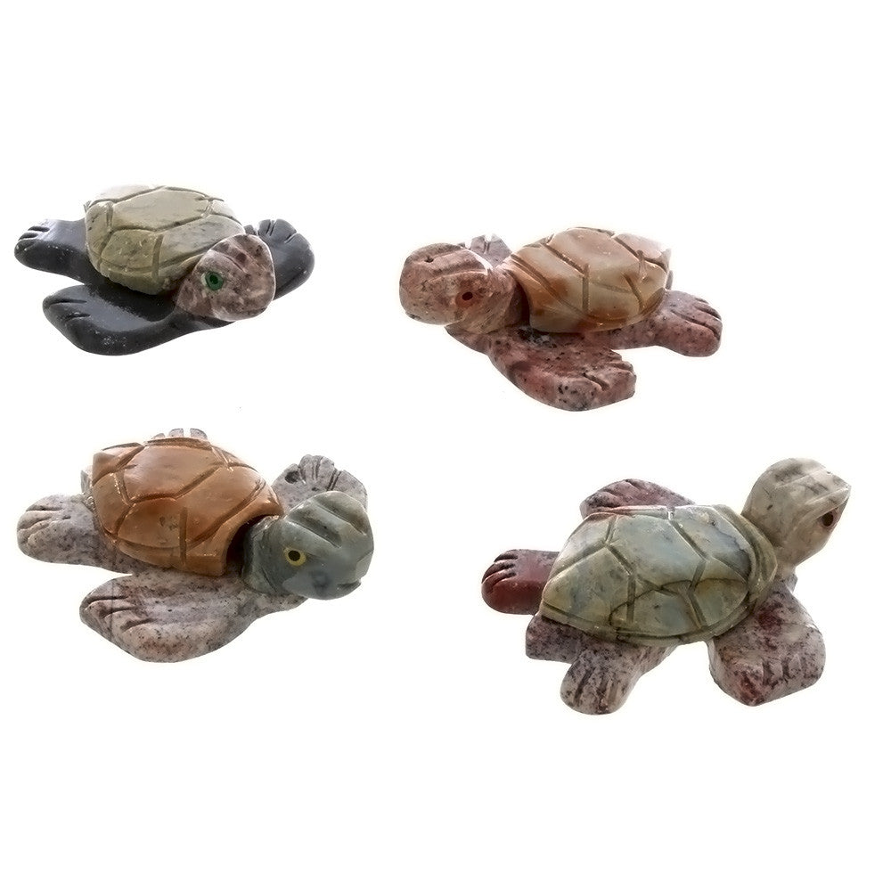 ANIMAL TURTLE SWIMMING SOAPSTONE CARVING (3) – Eloxite